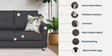 Welly Fabric 2 Seater Sofa In Coin Greyn Colour