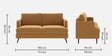 Weslin Corduroy Velvet 3 Seater Sofa In Camel Yellow Color