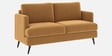 Weslin Corduroy Velvet 3 Seater Sofa In Camel Yellow Color