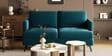 Weslin Corduroy Velvet 3 Seater Sofa In Teal Blue Color