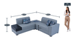 Wesson RHS Sectional Sofa with Ottoman in Grey Colour
