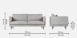 Weston Fabric 2 Seater Sofa in Off White Colour