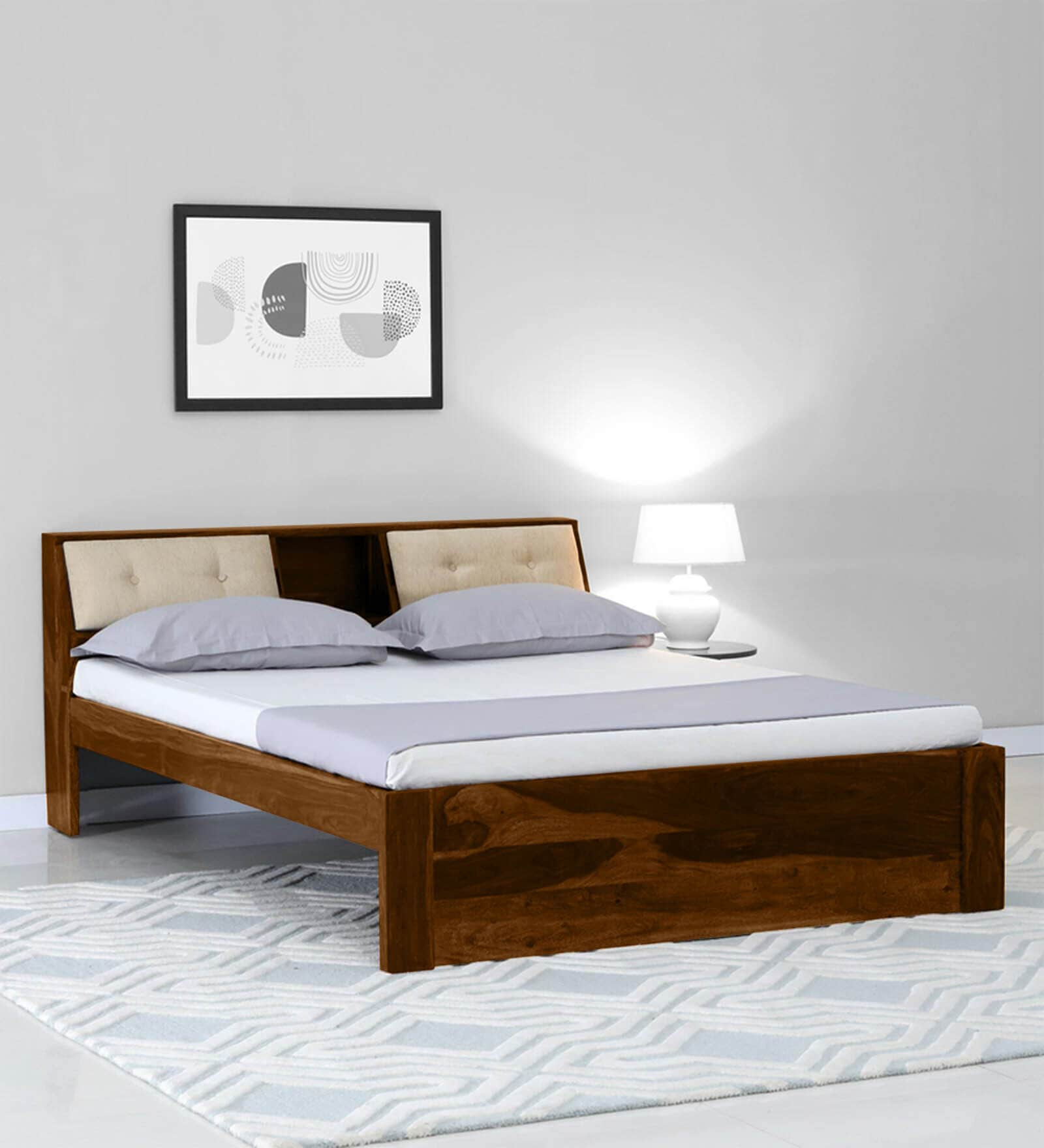 Buy Wedohl Sheesham Wood Queen Size Bed In Scratch Resistant Provincial ...