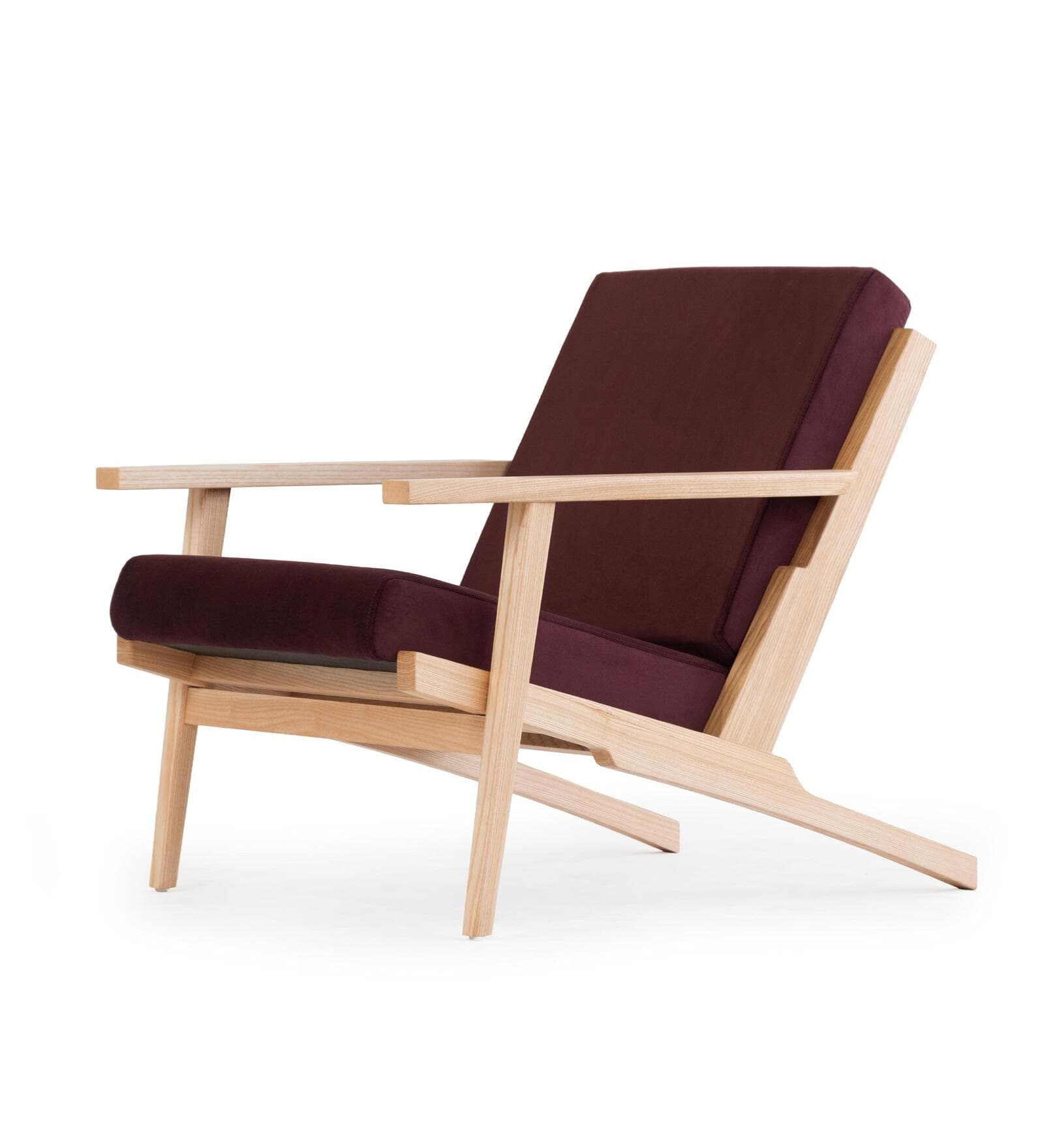 Wegner Fabric Armchair in Nordic Ash & Royal Mulberry Colour Wegner Fabric Armchair in Nordic Ash & Royal Mulberry Colour