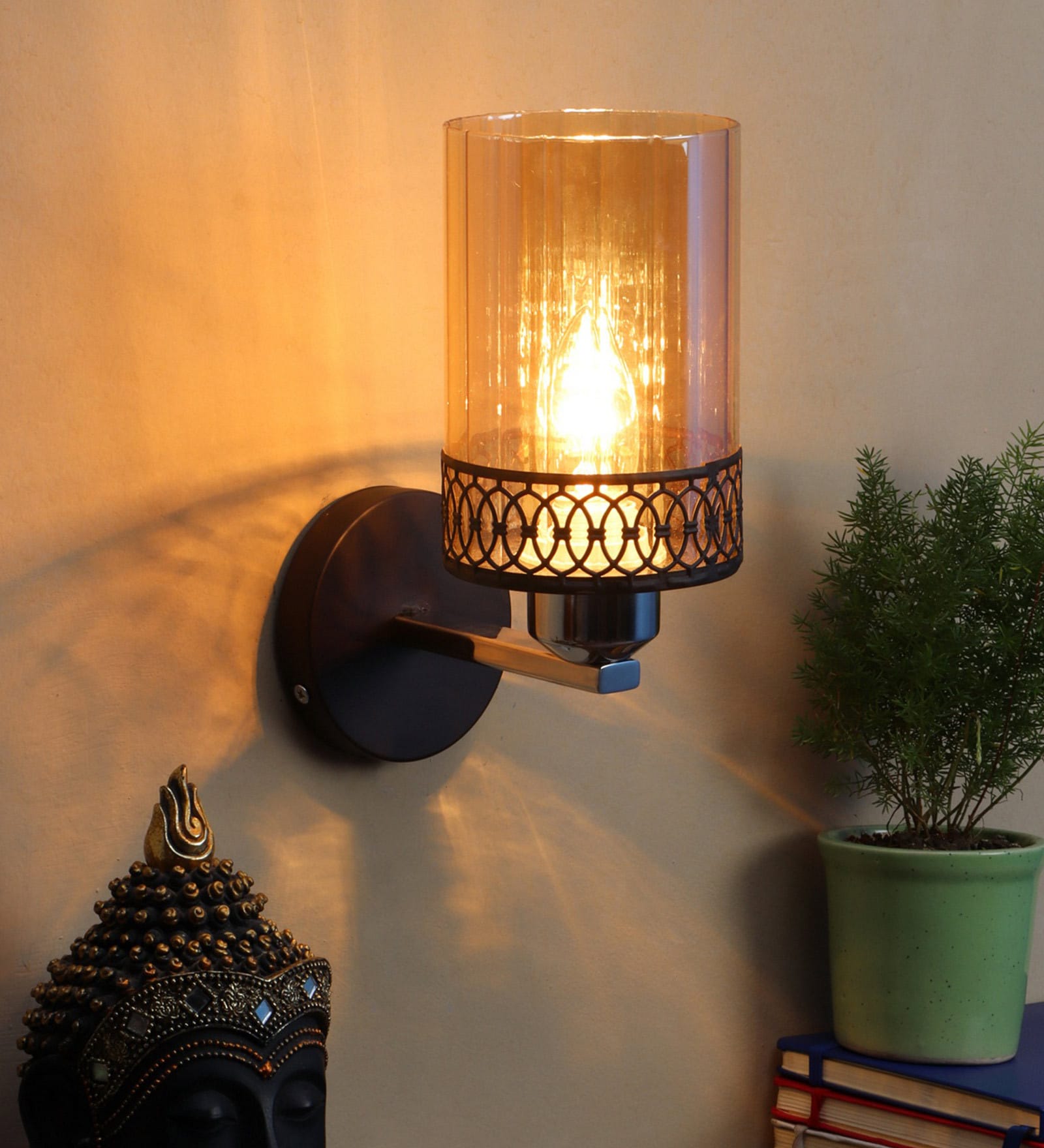 Andre Metal Wall Mounted Uplight Sconce (Black)