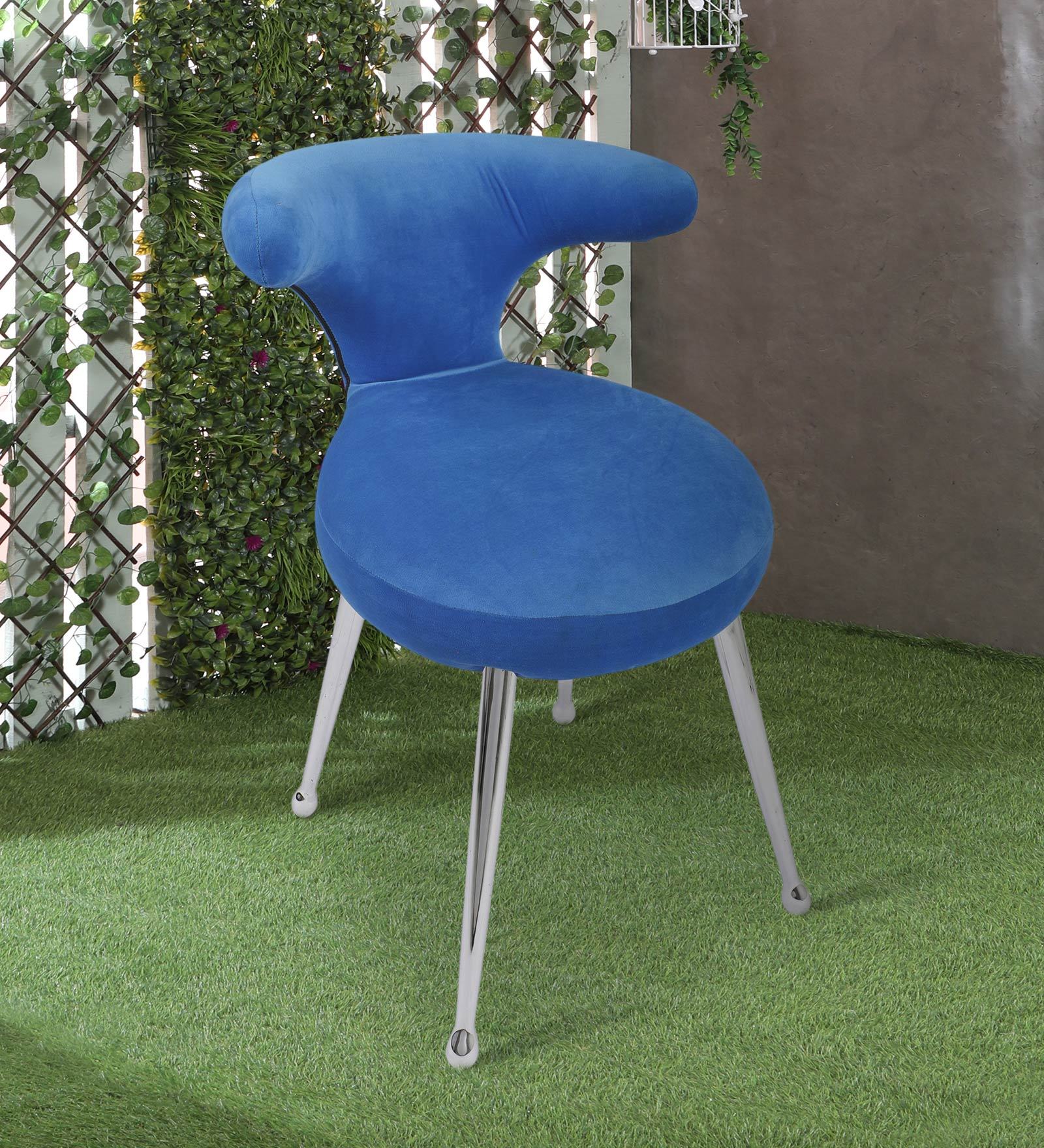 Wenport Fabric Dining Chair In Blue Colour