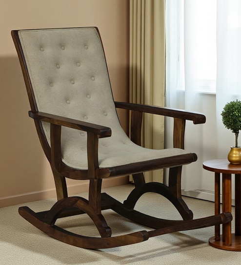 Wellesley N Sheesham Wood Rocking Chair In Scratch Resistant Provincial Teak Finish