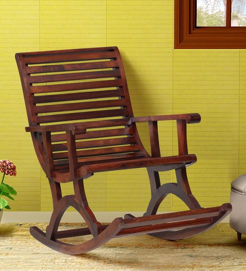 Buy Wellesley Solid Wood Rocking Chair In Honey Oak Finish By