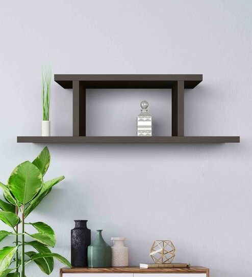 RHAFAYRE Wall Mounted Coat Rack Floating Wall Shelf with 3 Hooks, Bamboo  Floating Wall Shelf with Hook for Hallway, Bathroom, Living Room, Bedroom