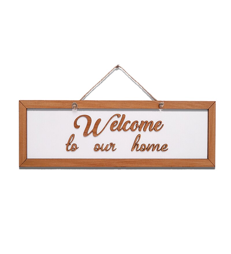 Buy Home White Wooden Wall Art by Chalk My Theme Online
