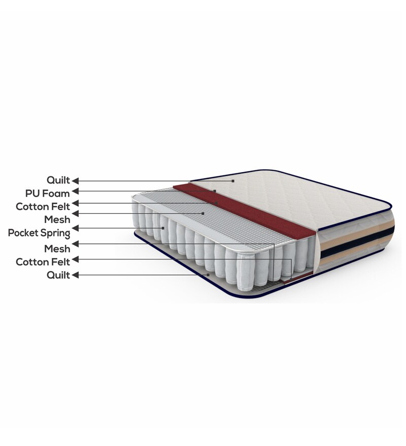 Buy Welkin Pocket Spring 6 Inch Queen Size Mattress by Nilkamal Online