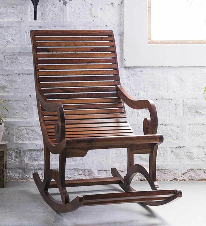 Buy Wellesley Solid Wood Rocking Chair in Provincial Teak Finish by ...