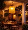 Bamboo Handicraft Hanging Lampshade   Pendant Style (20x20x33 cm)