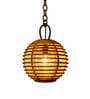 Cane weave design Handmade Cane Round Lampshade   Varnish Brown (21x21x44 cm)