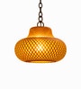 Handcrafted Woven Pendant Light   Amber Glow
