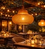 Handcrafted Woven Pendant Light   Amber Glow