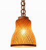 Flared Woven Pendant Light   Amber Glow