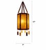 Handcrafted Bamboo Hanging Lantern   Rectangular Prism Design with Ornaments