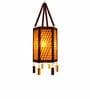 Handcrafted Bamboo Hanging Lantern   Rectangular Prism Design with Ornaments