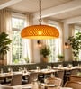 BHandcrafted Bamboo Pendant Lamp   Wide Lattice Design