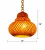 Handcrafted Bamboo Pendant Lamp   Bulbous Tiered Glass Shade