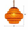 Handcrafted Bamboo Pendant Lamp   Tiered Checkered Five Step Design