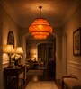 Handcrafted Bamboo Pendant Lamp   Tiered Checkered Five Step Design