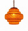 Handcrafted Bamboo Pendant Lamp   Tiered Checkered Five Step Design