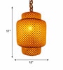 Handcrafted Bamboo Pendant Lamp   Cylindrical Patterned Three Step Design