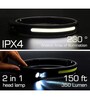 Weatherproof Wide Beam Sensor Head Light With 5 Modes 350 Lumens in Black Weatherproof Wide Beam Sensor Head Light With 5 Modes 350 Lumens in Black