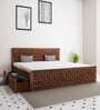 Weave King Side Drawer Storage Bed in Brown Colour