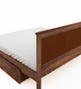 Weave King Side Drawer Storage Bed in Brown Colour