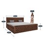 Weave Sheesham Wood Queen Size Bed in Brown Finish with Drawer Storage