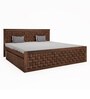 Weave Sheesham Wood Queen Size Bed in Brown Finish with Drawer Storage
