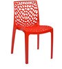 Web Set of 2 Plastic Cafeteria Chairs in Red Colour