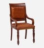 Carbis Leather Arm Chair In Brown Colour