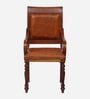 Carbis Leather Arm Chair In Brown Colour