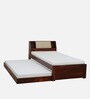 Wedohl Sheesham Wood Single Bed With Trundle In Honey Oak Finish