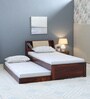 Wedohl Sheesham Wood Single Bed With Trundle In Honey Oak Finish