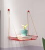 Weebill Galvanized Iron Floating Wall Shelf in Red