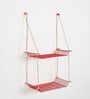 Weebill Galvanized Iron Floating Wall Shelf in Red Colour
