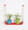 Weebill Galvanized Iron Floating Wall Shelf in Red