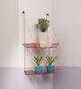 Weebill Galvanized Iron Floating Wall Shelf in Red Colour