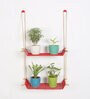 Weebill Galvanized Iron Floating Wall Shelf in Red Colour