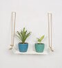 Weebill Galvanized Iron Floating Wall Shelf in White Colour
