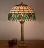 Weeping tree Green Stained glass Shade Table lamp with Antique gold Base