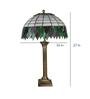 Weeping tree Green Stained glass Shade Table lamp with Antique gold Base