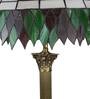 Weeping tree Green Stained glass Shade Table lamp with Antique gold Base