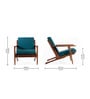 Wegner Fabric Armchair in Exotic Teak & Blue Oasis Colour