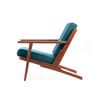 Wegner Fabric Armchair in Exotic Teak & Blue Oasis Colour